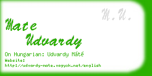 mate udvardy business card
