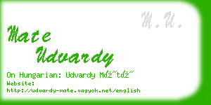 mate udvardy business card